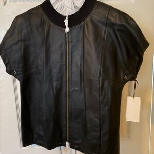 NWT Worth Leather Short Sleeve Jacket/Vest